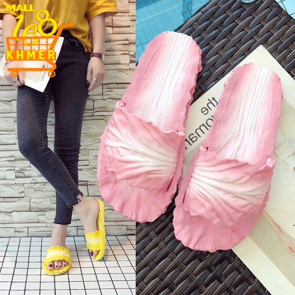 Cabbage-shaped rubber slippers